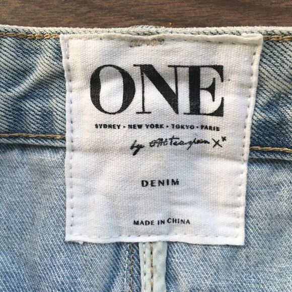 One TEASPOON 2020 Denim Mini Jean Skirt Destroyed Light Blue 27 - Picture 4 of 6